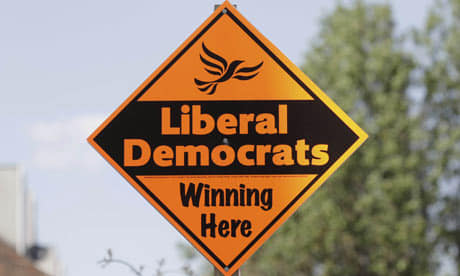 Liberal Democrats Winning Here sign
